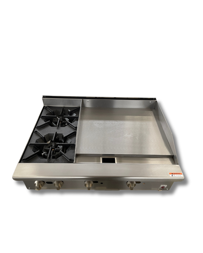 Countertop Gas Combination Hot plate  and Griddle 24"-HZC-12H12G